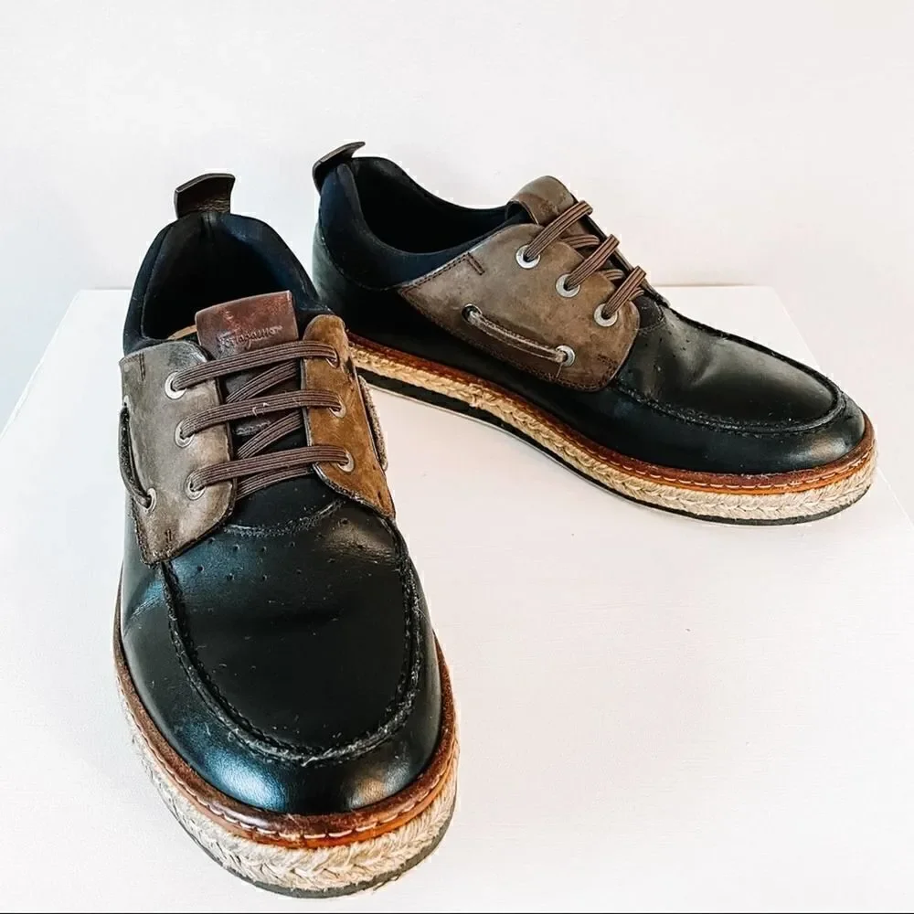 Salvatore Ferragamo Fiano Leather Boat Shoes